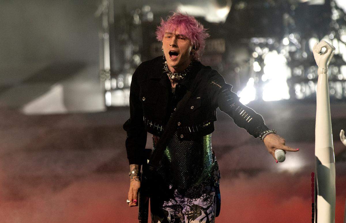 Machine Gun Kelly brings his “Mainstream Sellout Tour” to Raleigh, N.C.’s PNC Arena, Wednesday night, June 22, 2022.
