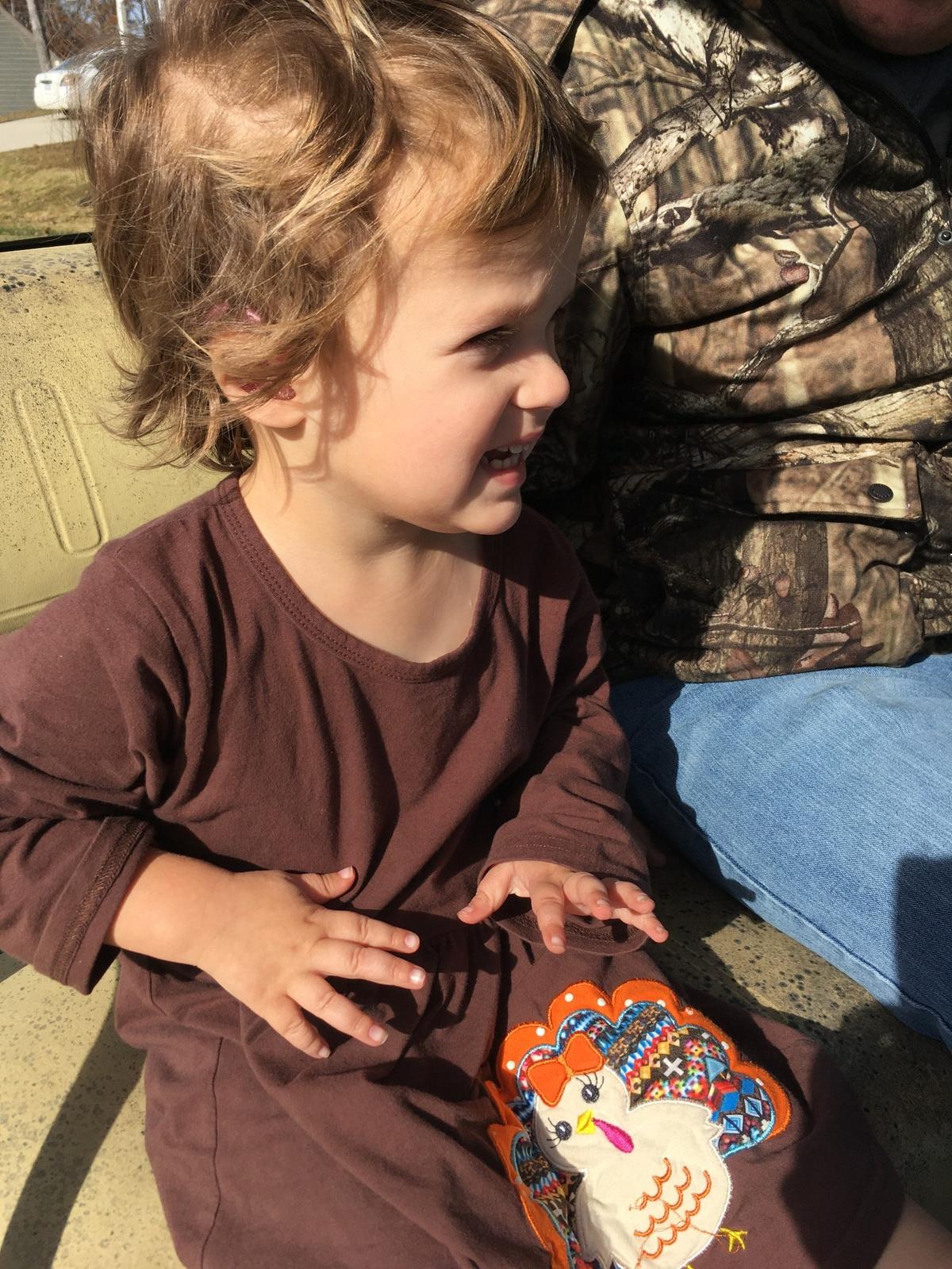 Sara Beth Bagley riding in her golf cart after it was returned to the family, seen here on Saturday, Nov. 21, 2021.