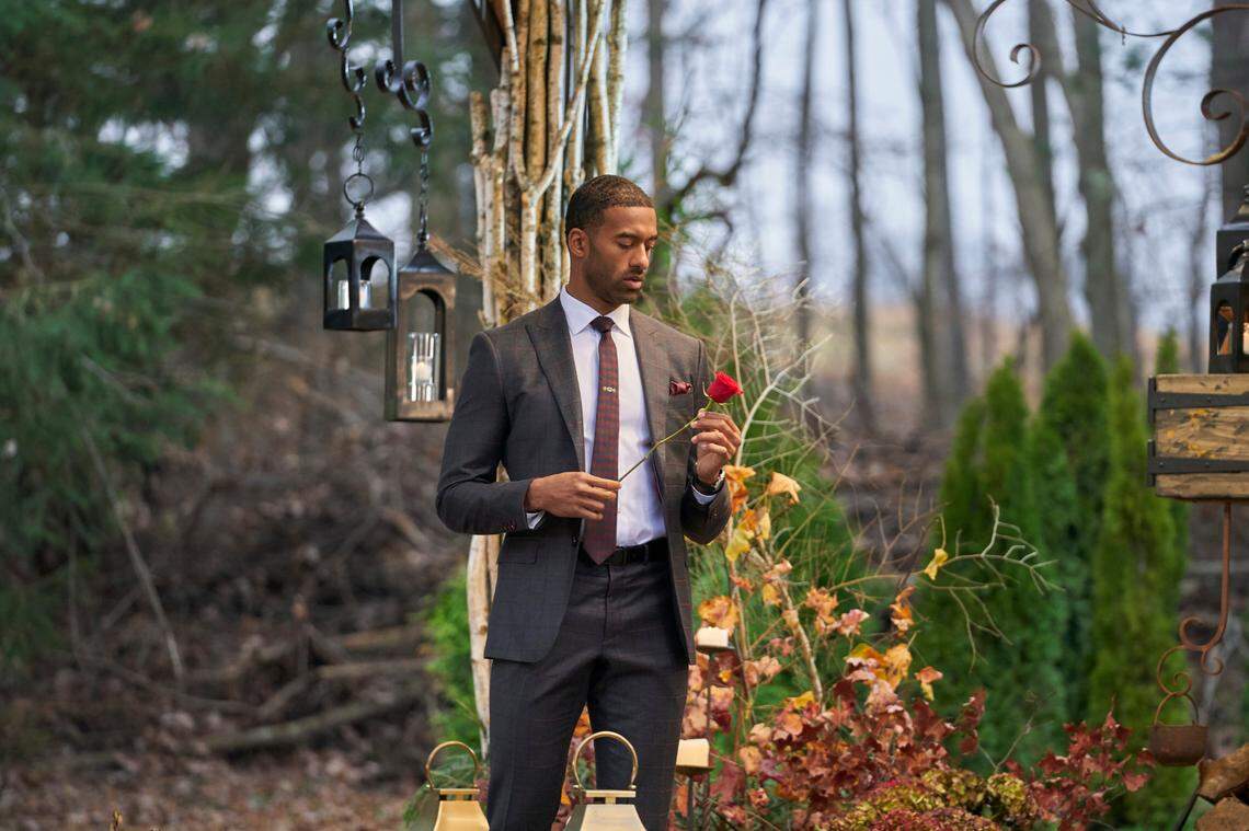 Raleigh native Matt James in the season finale of his season of “The Bachelor” in 2021.