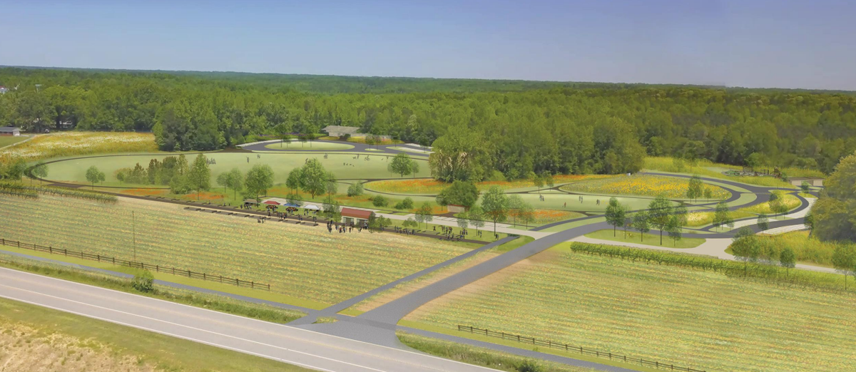Beech Bluff County Park is slated to open in Spring 2024 and will feature hiking trails, a canopy walkway, playgrounds and a center with classrooms.