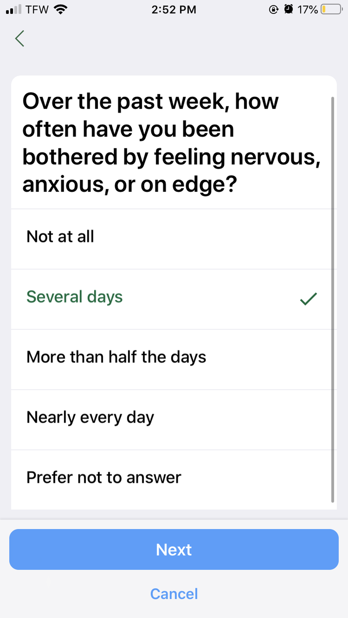 A screenshot from the Heroes Health app created by the UNC School of Medicine.