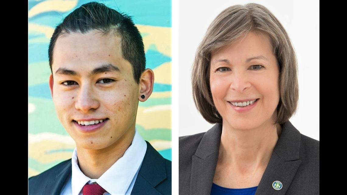 Chapel Hill Town Council candidates Tai Huynh (left) and Nancy Oates could be headed to a recount later this month. Huynh was named the unofficial winner of a fourth seat on the council Tuesday night.