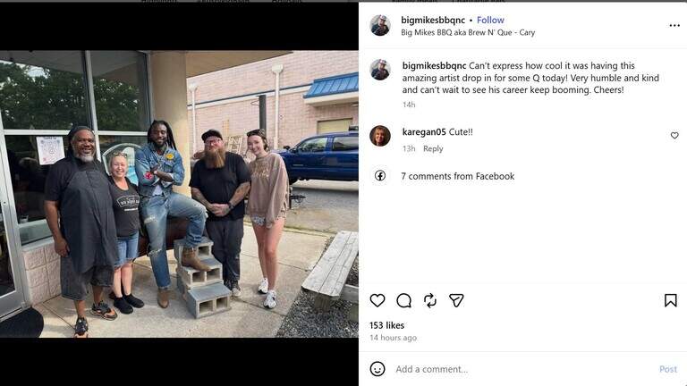 Shaboozey got a taste of this Cary barbecue joint ahead of Raleigh concert
