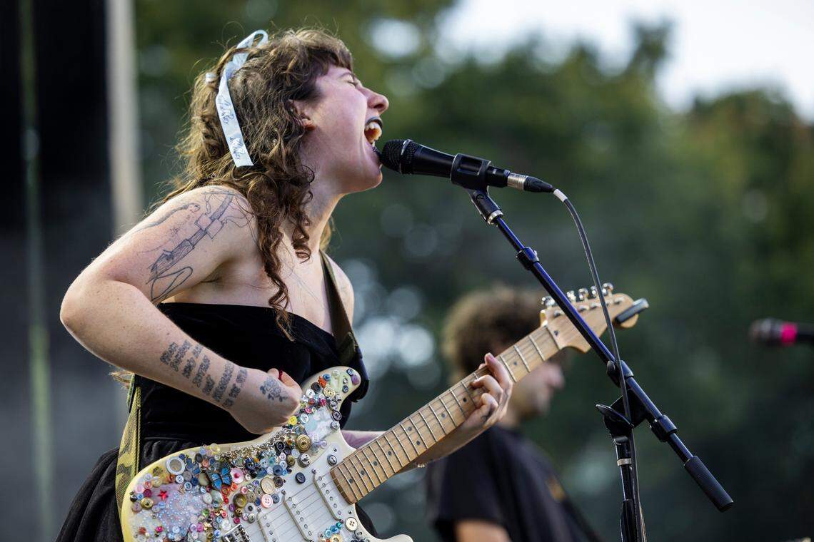Wednesday performs at Moore Square in Raleigh during the Hopscotch Music Festival on Saturday, Sept. 7, 2024.