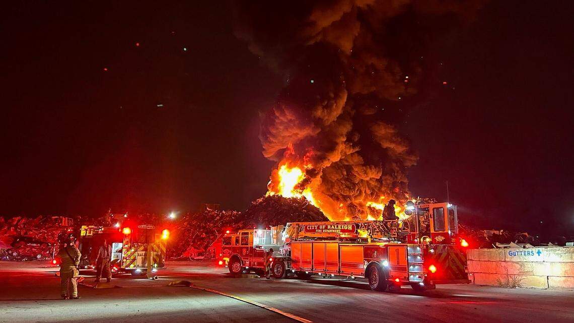 Fire at Garner Rd. recycling plant extinguished. Environmental effect not known