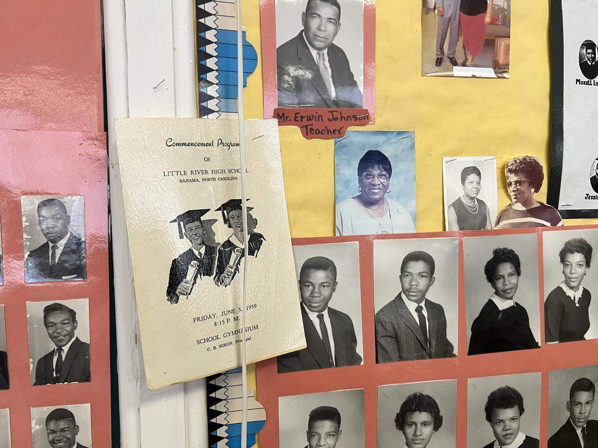 Dozens of African American students went to the Little River School in northern Durham County from 1935 until 1993, when the school was consolidated. Many of their yearbook pictures hang in the historical room of the Community Complex.