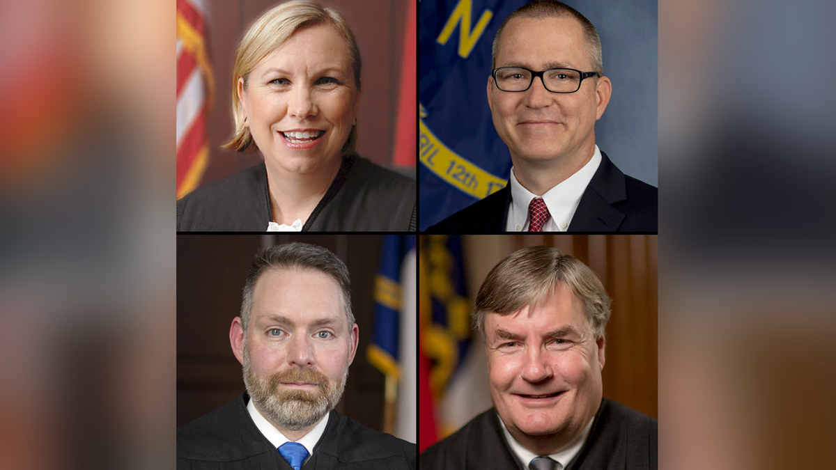 Clockwise from top left, Supreme Court candidates Lucy Inman, Trey Allen, Sam Ervin IV and Richard Dietz.