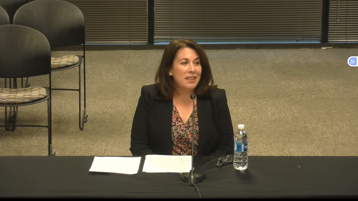 Jennifer Job interviews for a vacancy on the Wake County school board Tuesday. The board picked her to fill the seat.