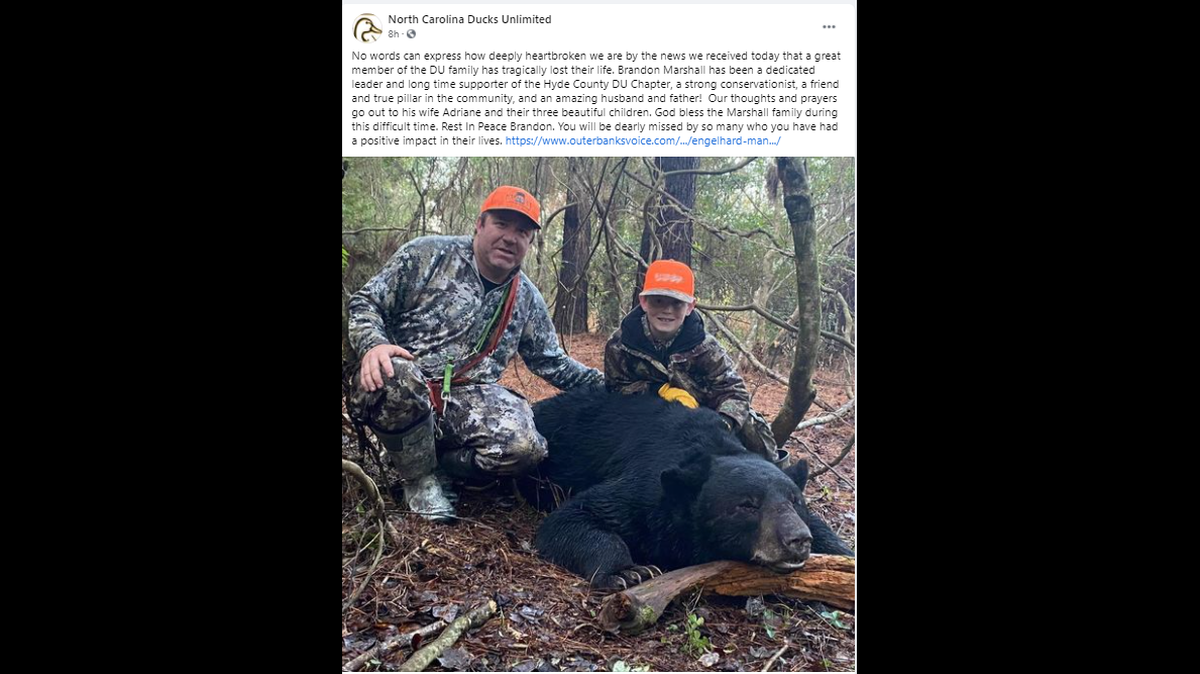 North Carolina Ducks Unlimited posted this photo of Brandon Marshall (left) and said he was a “true pillar in the community.”