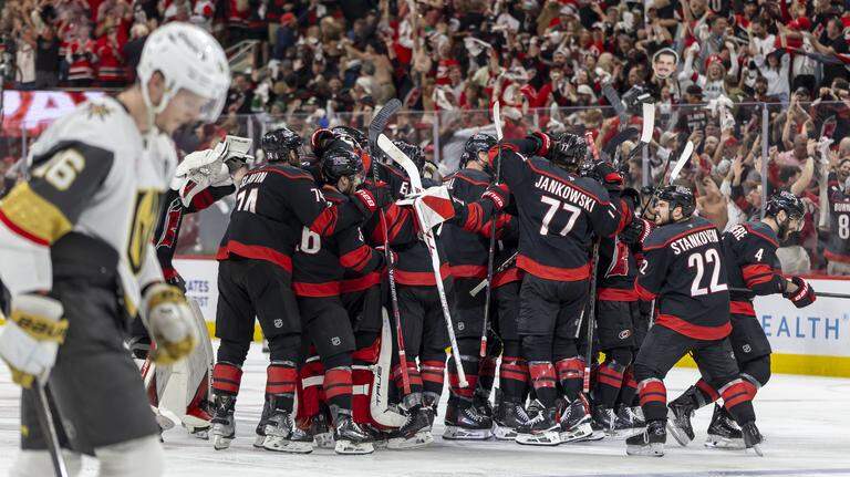 Canes come back for a dramatic Game 2 win against Vegas Golden Knights. Here are photos from NC