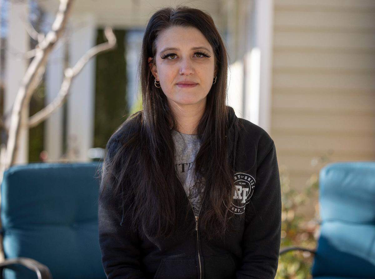 Kayla Biesaga, a resident of the Renaissance Park, shares details of what she and her family witnessed, after a shooting left two dead and a Raleigh Police Officer injured on Wednesday afternoon, January 22, 2025 in Raleigh, N.C.