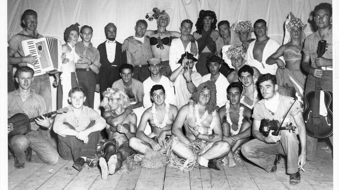 In 1943, the men aboard the USS North Carolina performed a variety show including a strip tease in drag, but they got a surprise from Macy’s in New York that topped that holiday performance.