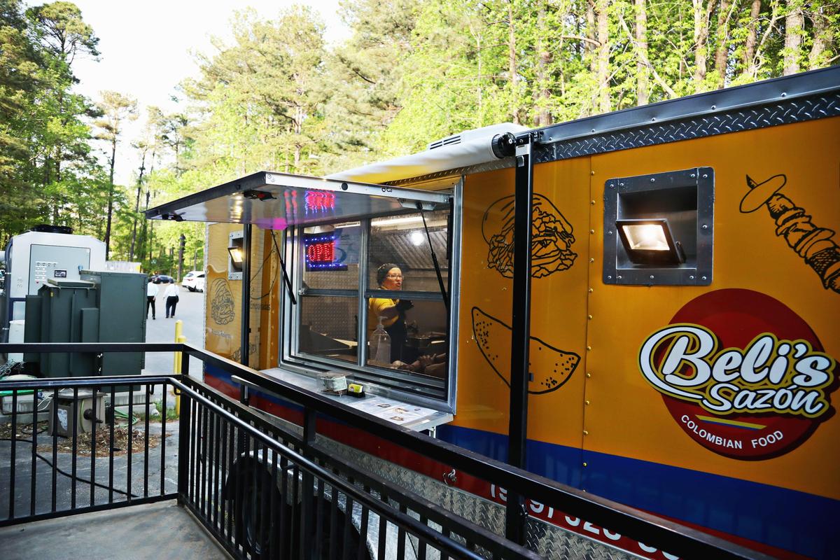 Food truck BeliÕs Saz—n specializes in Colombian street food. Clara Ines Duque Rincon does most of the cooking and they make almost everything from scratch.