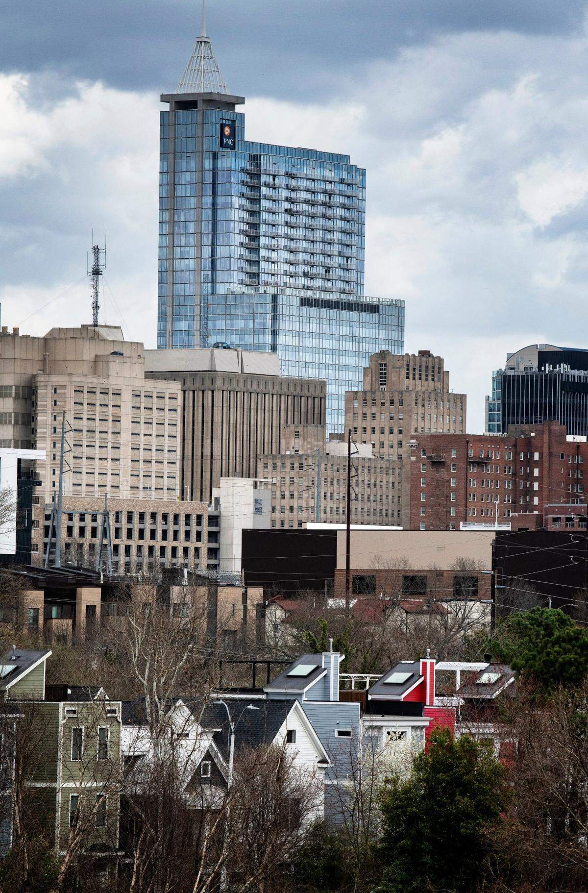 A portion of the downtown Raleigh, N.C. skyline photographed, Monday, March 7, 2022.