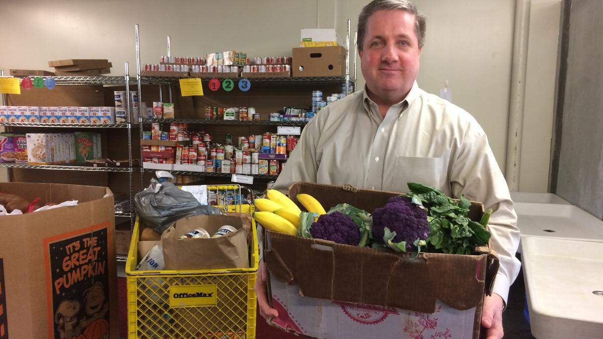 John Welch of Urban Ministries of Wake County, at the nonprofit's food pantry.