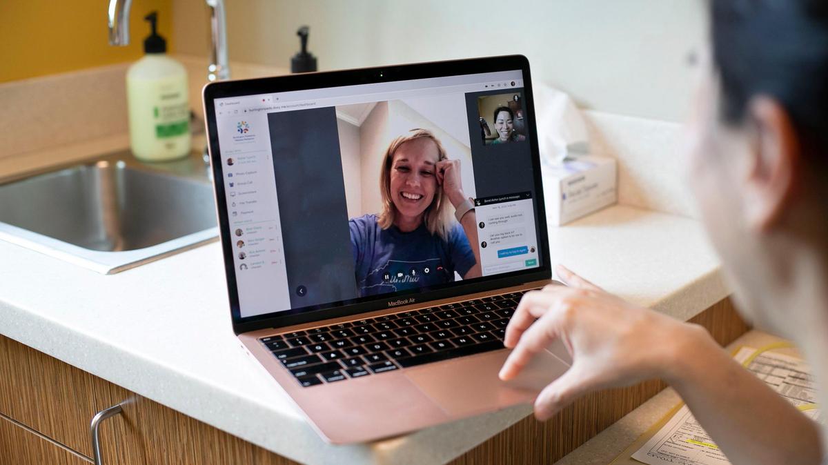 Dr. Yun Boylston conducts a telehealth call with Sheryl Lynch as they discuss recommendations for Lynch’s children during the COVID-19 pandemic at Mebane Pediatrics on Monday, May 18, 2020.