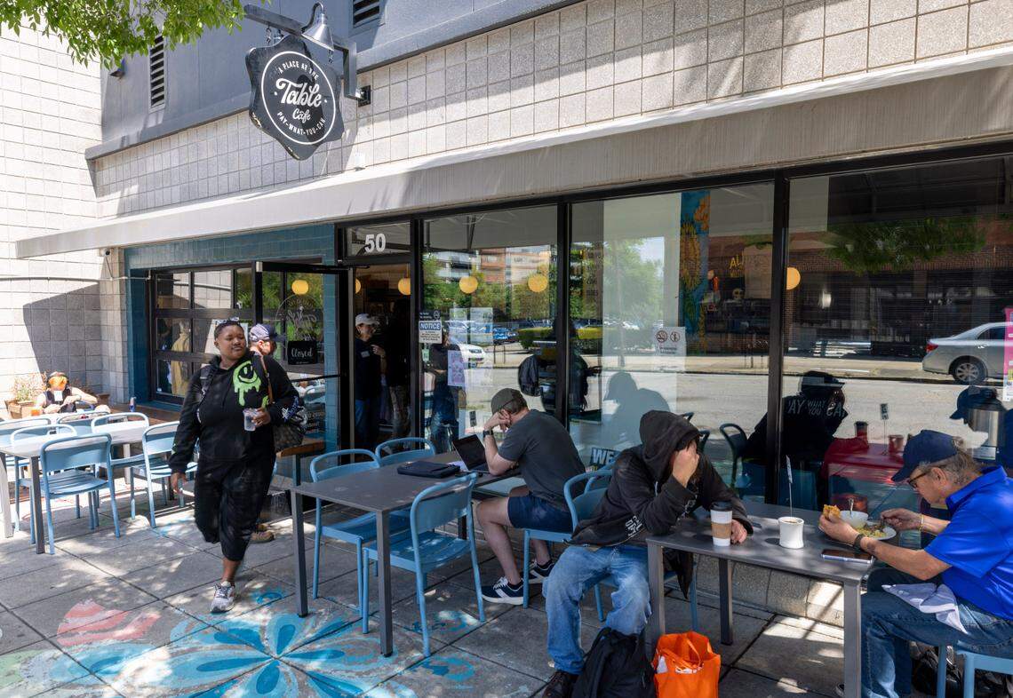 A Place at the Table Cafe, a pay-what-you-can restaurant at 300 W. Hargett Street in Raleigh on Wednesday, May 13, 2025. The non-profit serves breakfast, brunch and lunch.