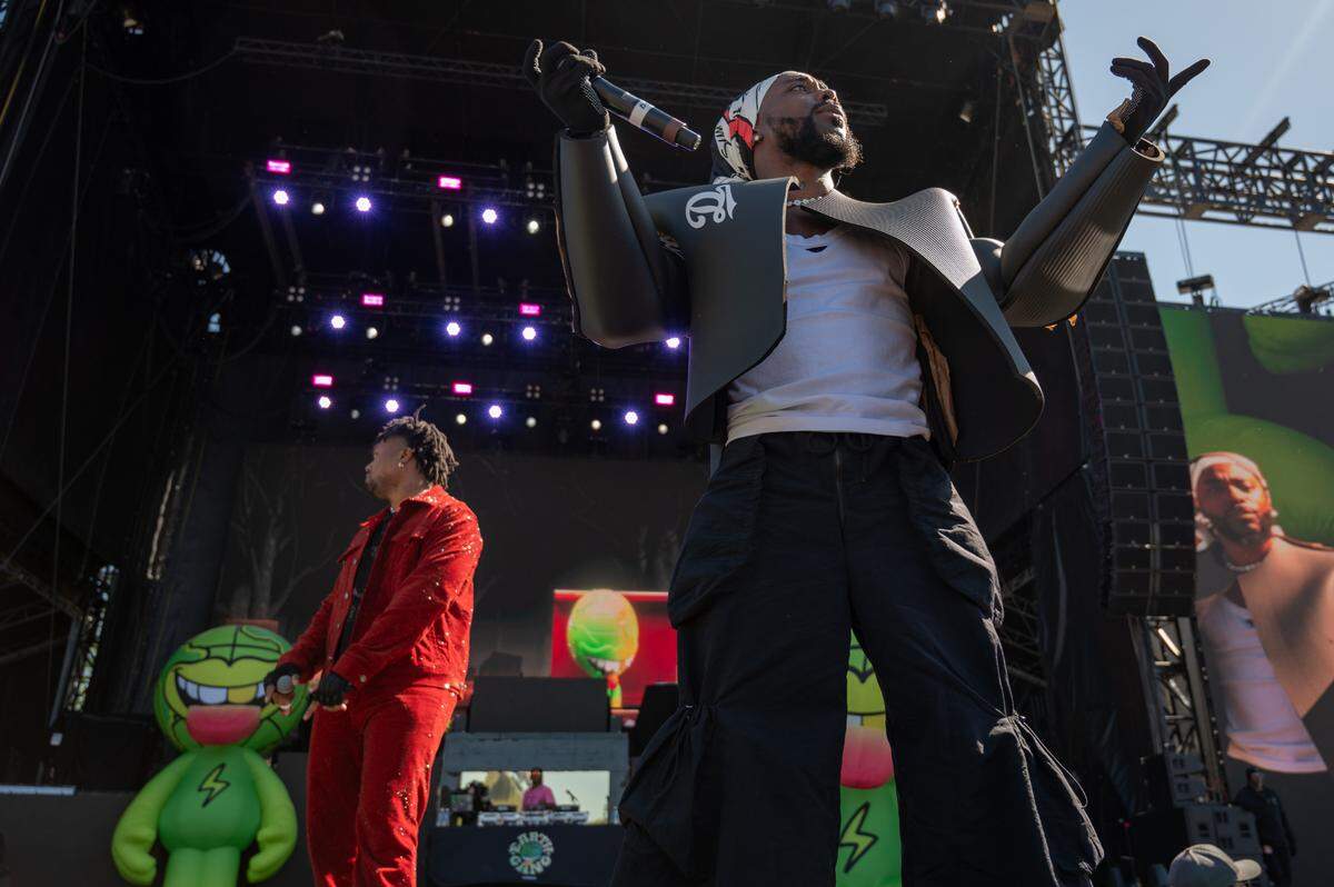 Earthgang performs at the first day of Dreamville Music Festival in Dix Park in Raleigh, NC on Saturday, April 6, 2024.
