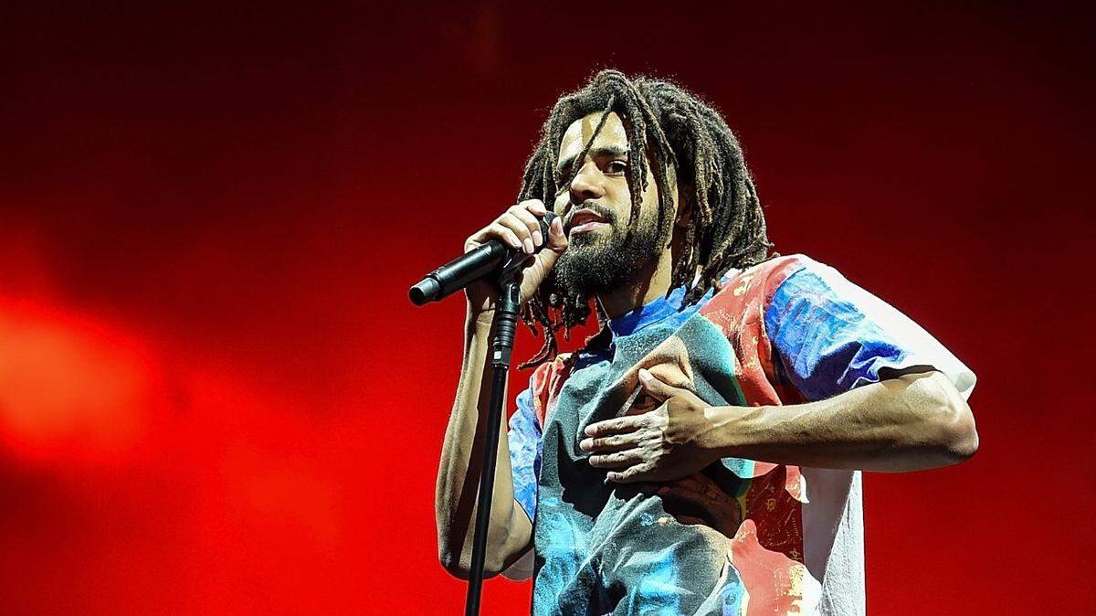 J. Cole headlines the main stage on Day 1 of Wireless Festival 2018 at Finsbury Park on July 6, 2018 in London, England.