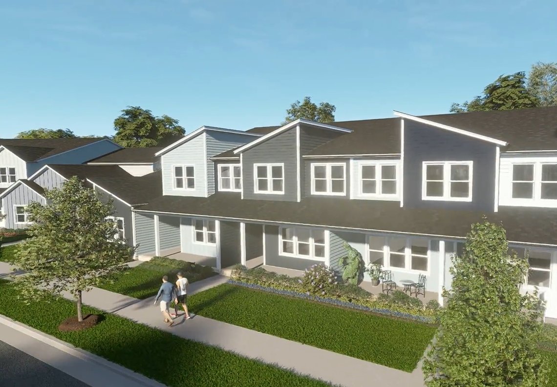A rendering of townhouses to be built by Garman Homes in Allen Park at 2320 Old Milburnie Rd. East of Raleigh.