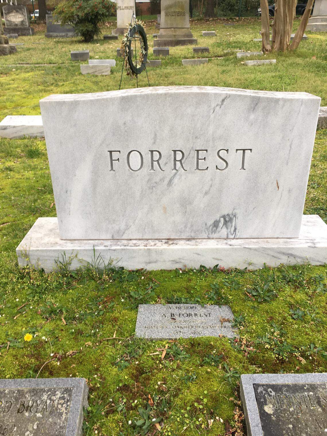 Asa Forrest died in 1920 from the influenza epidemic that struck Raleigh, killing nearly 14,000 people statewide. He was superintendent of Oakwood Cemetery, where he is buried, and had been working as a volunteer in the soup kitchen at Tabernacle church.
