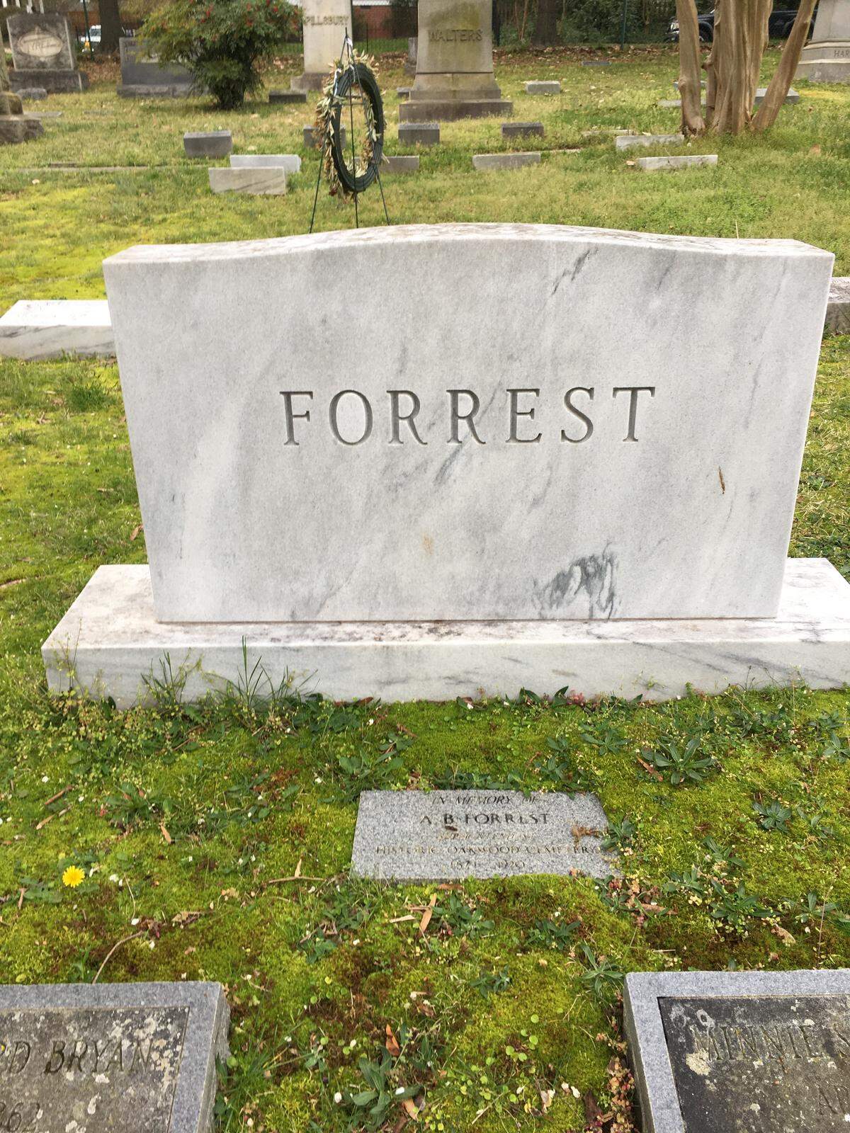 Asa Forrest died in 1920 from the influenza epidemic that struck Raleigh, killing nearly 14,000 people statewide. He was superintendent of Oakwood Cemetery, where he is buried, and had been working as a volunteer in the soup kitchen at Tabernacle church.