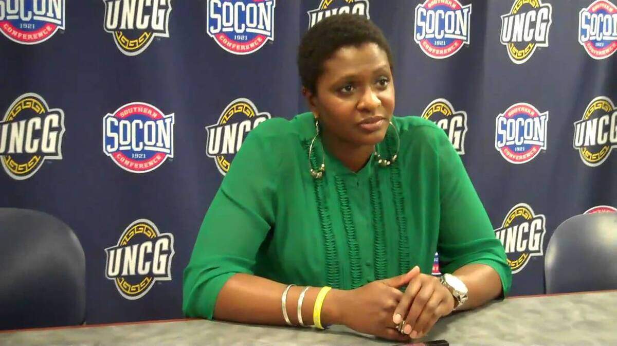 Wendy Palmer as head coach at UNC-Greensboro in 2012 (UNC-G /You Tube)