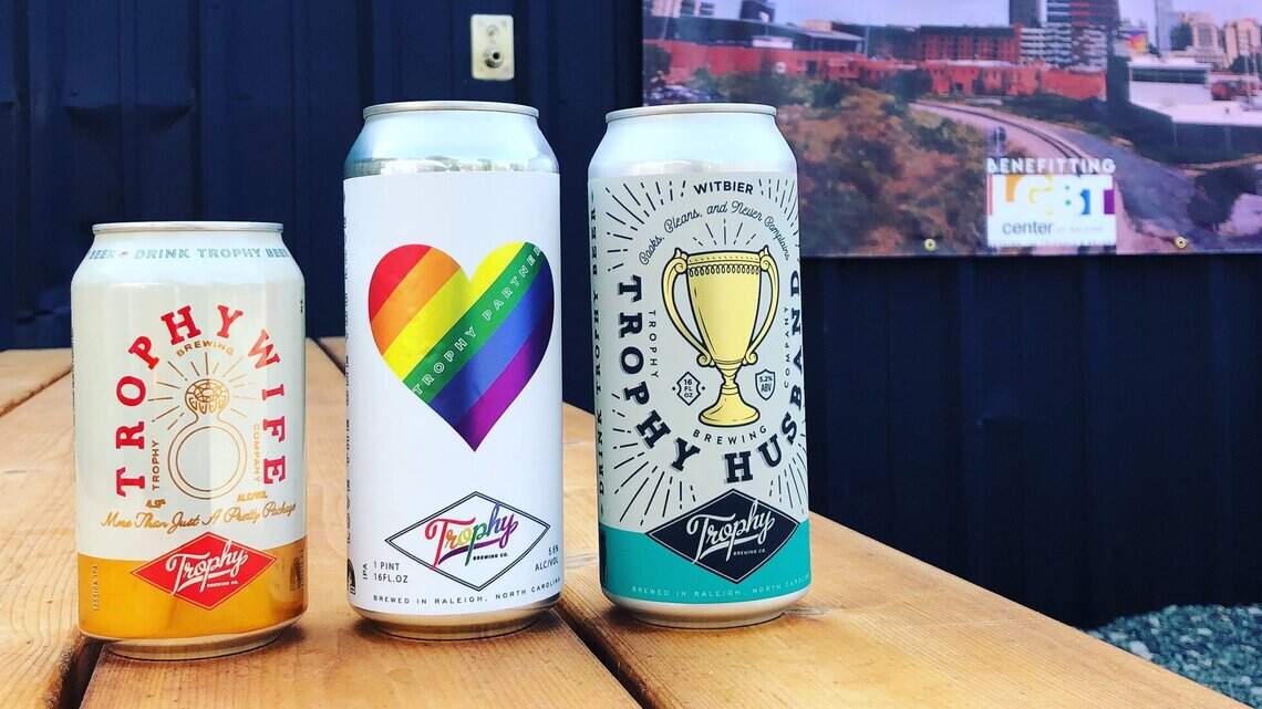 NC brewery brews Trophy Wife and Trophy Husband. Their new beer is about equality.