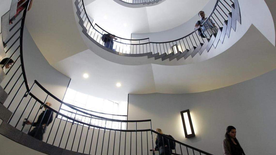 In this 2012 file photo, students walk inside the McColl Building at the UNC Kenan- Flagler Business School. UNC-Chapel Hill’s online MBA program ranks No. 1 in the 2021 U.S. News & World Report rankings.