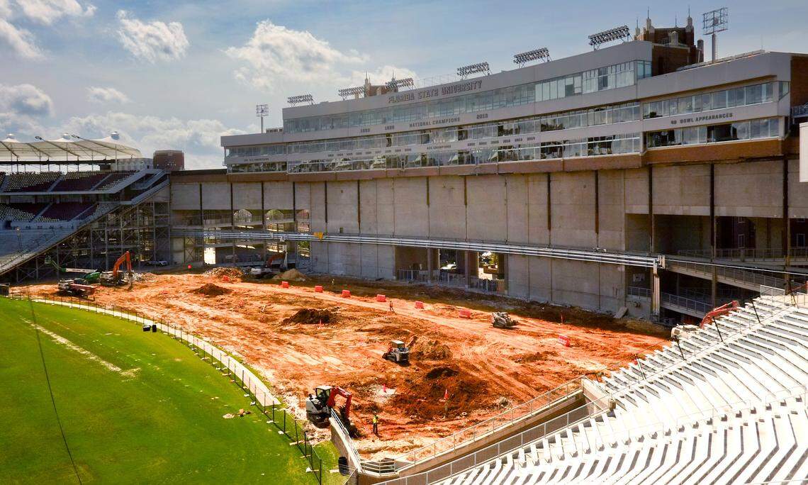 Seen here in February 2024, Doak Campbell Stadium at Florida State University in Tallahassee, Fla. is being renovated with new seating, club spaces and amenities.