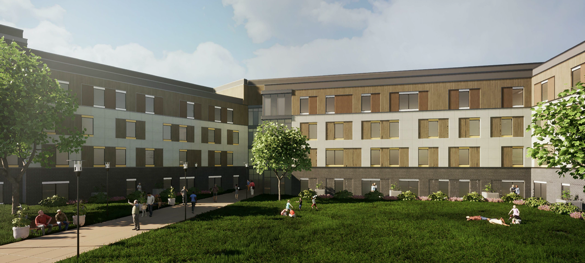 A rendering of Commerce Street Apartments in Durham.