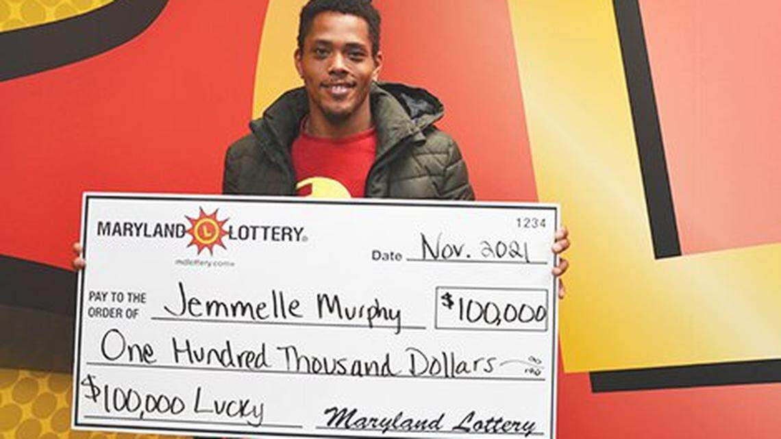 Jemmelle Murphy’s stop at a liquor store to cash his check ended up with a $100,000 lottery win, the Maryland Lottery said. He bought a $30 Lucky instant ticket. Photo credit: The Maryland Lottery