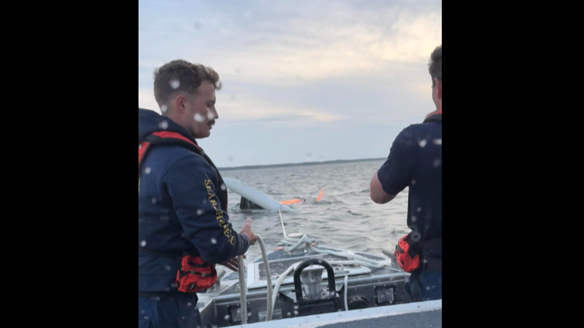 The man was found late Monday, May 6, after he spent 5 hours in the water, officials say.