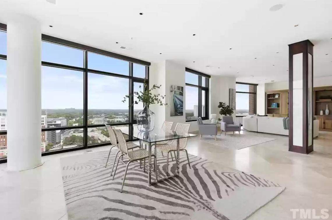 The spacious 2BR condo at 323 W Jones St Apt 1405 in Raleigh, NC, offers an open floor plan with an abundance of natural light and breathtaking views from every room.