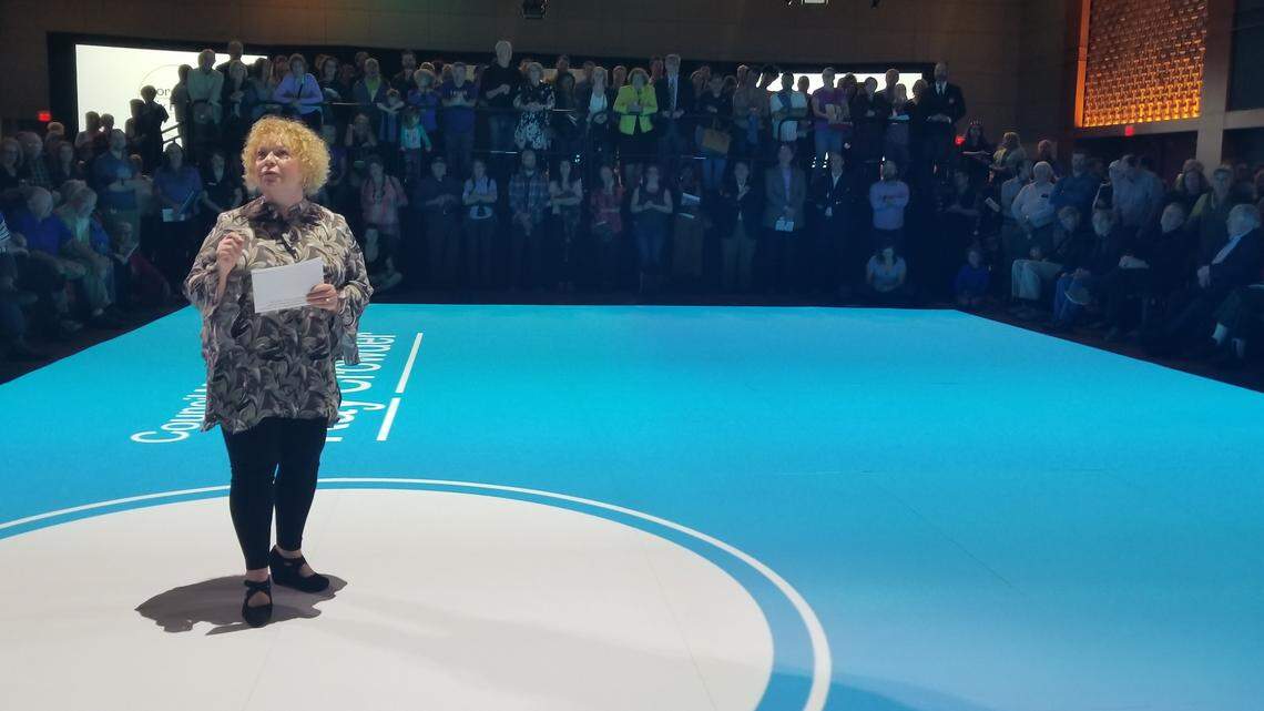 Raleigh Council member Kay Crowder speaks during a community event to unveil the Dix Park Master Plan on Feb. 6 at the Raleigh Convention Center.