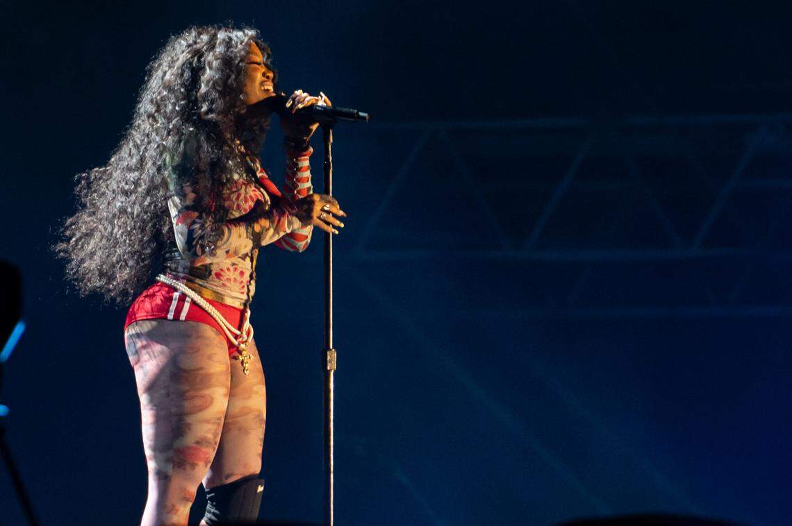 SZA performs at the first day of Dreamville Music Festival in Dix Park in Raleigh, NC on Saturday, April 6, 2024.