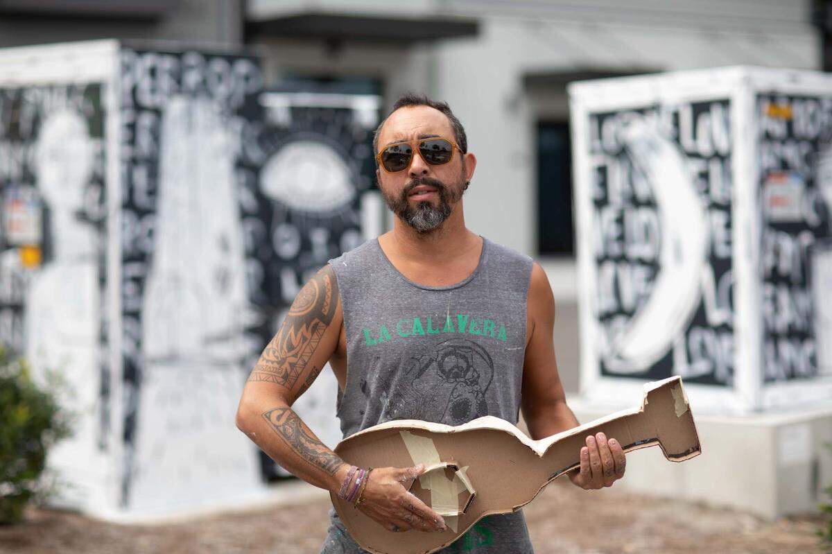 Nico Amortegui is one of 60 artists in the Uproar Festival of Public Art. Photo courtesy of Brian Twitty.