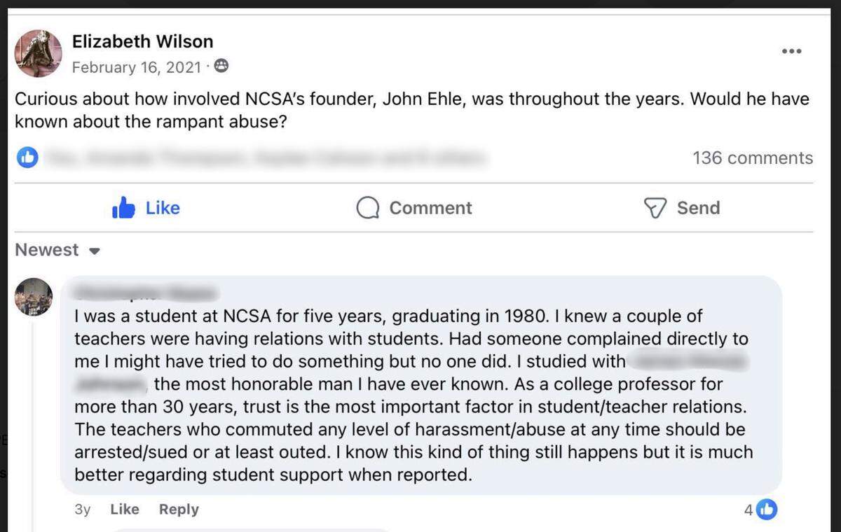 A post in a Facebook group of former NC School of the Arts alumni and staff started an online conversation and connections between those claiming to have suffered abuse from faculty and staff.