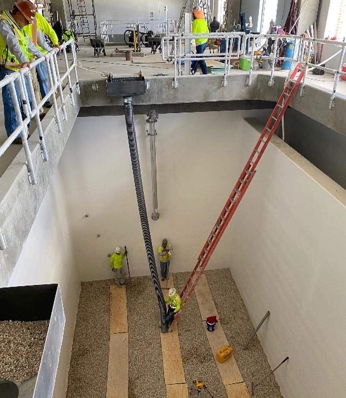 Cape Fear Public Utility Authority in Wilmington is building eight wells filled with granular activated carbon to remove “forever chemicals” from its drinking water shown here in August 2021. A new bill would let DEQ Secretary Elizabeth Biser order Chemours to pay for the $43 million project, as well as costs to operate the technology.