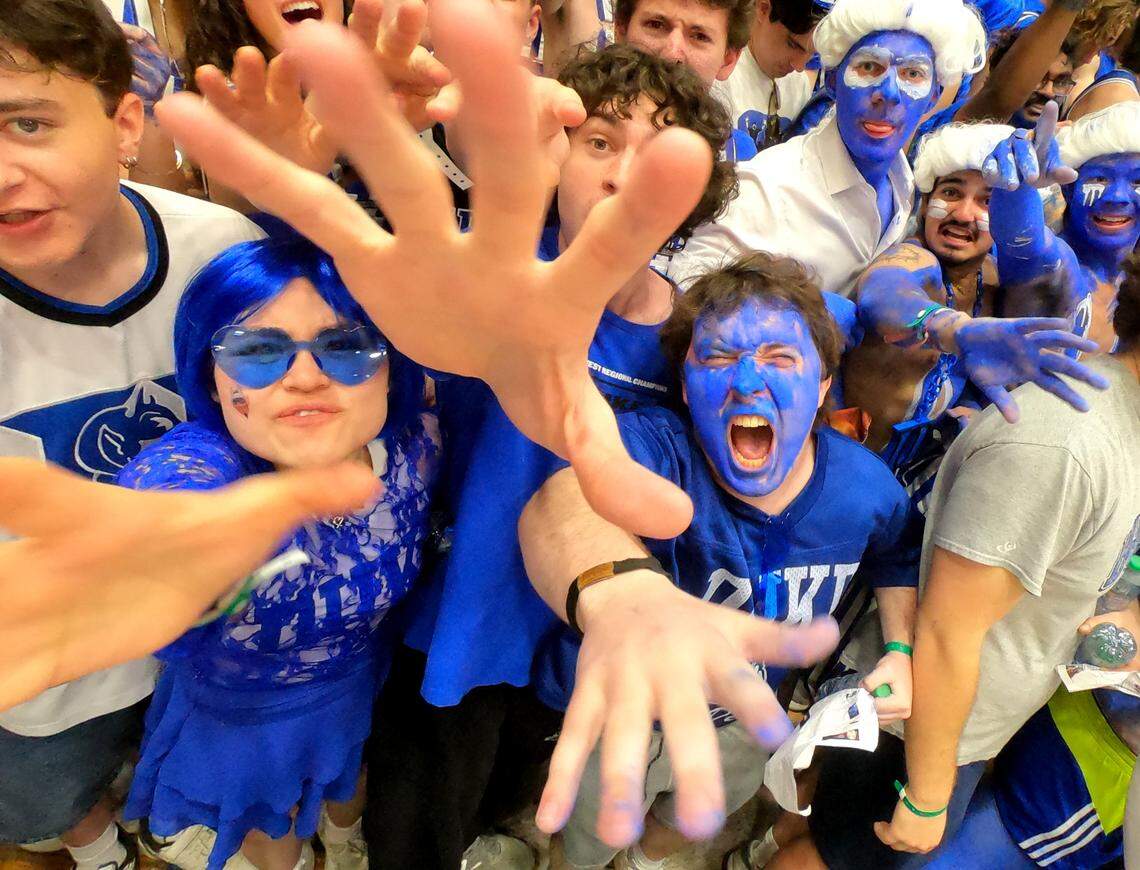 The Cameron Crazies are ready before Duke’s game against UNC at Cameron Indoor Stadium in Durham, N.C., Saturday, March 7, 2026.
