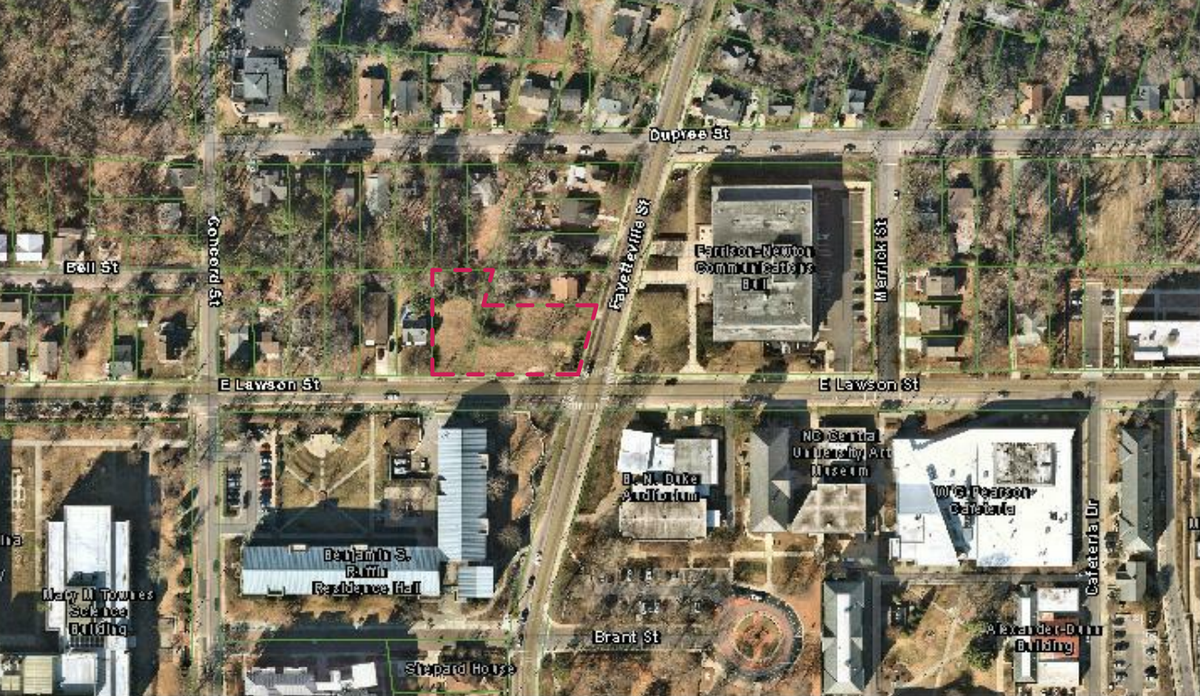 The 24/7 Collaborative Learning & Research Center will be located at the northwest corner of Fayetteville and Lawson streets on the North Carolina Central University Campus.