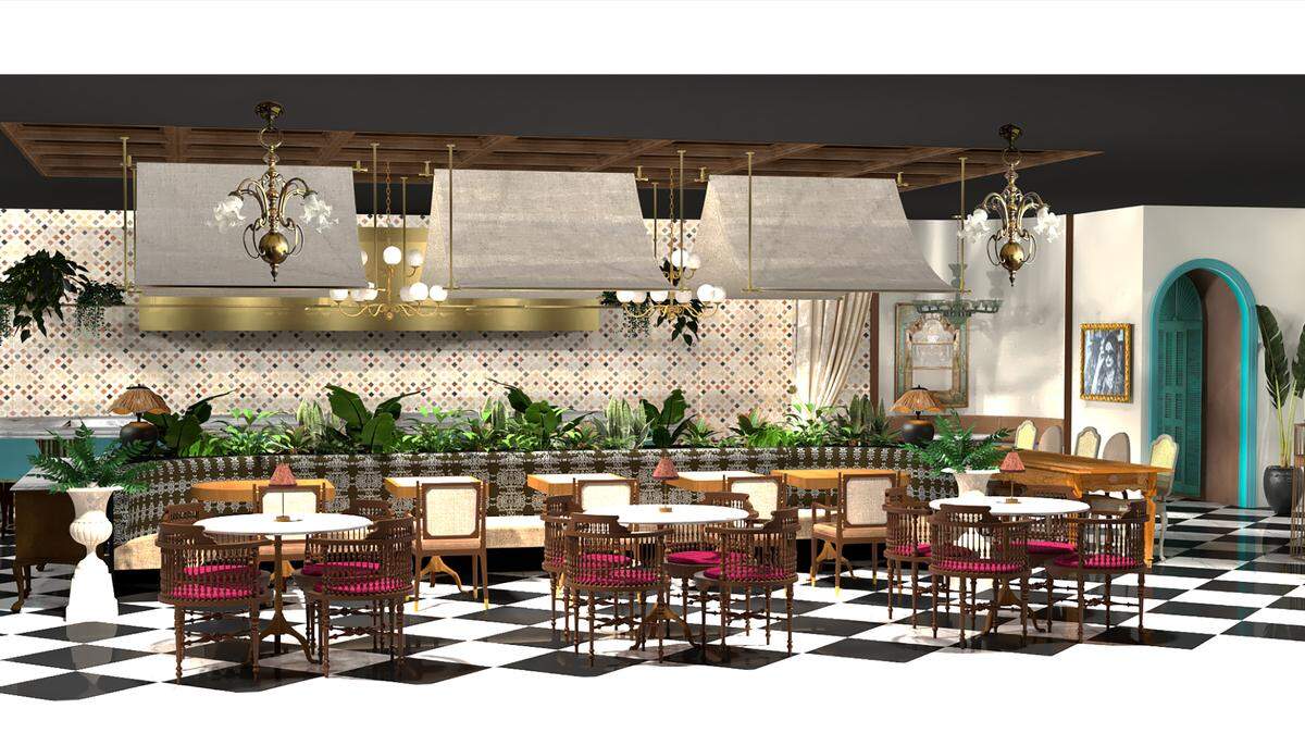 Pictured is rendering of the new Cheeni location slated to open in the Horseshoe at Hub RTP in 2025.