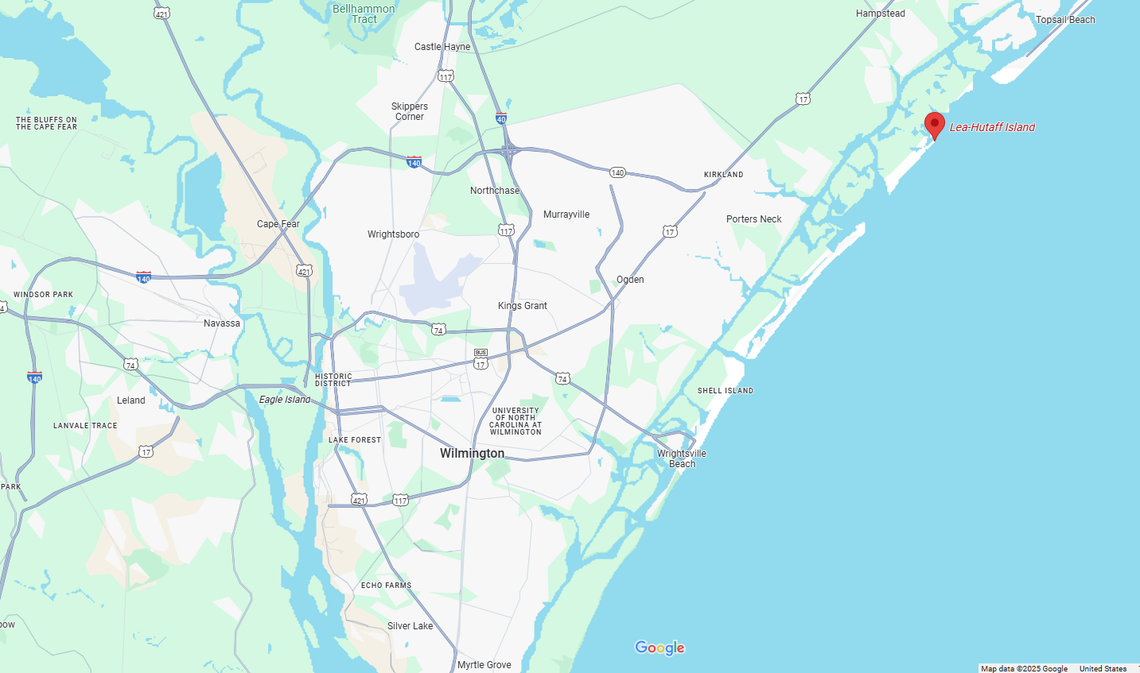 The dolphin was discovered dead on Lea-Hutaff Island, a barrier island north of Wilmington, North Carolina, that is reachable only by boat.