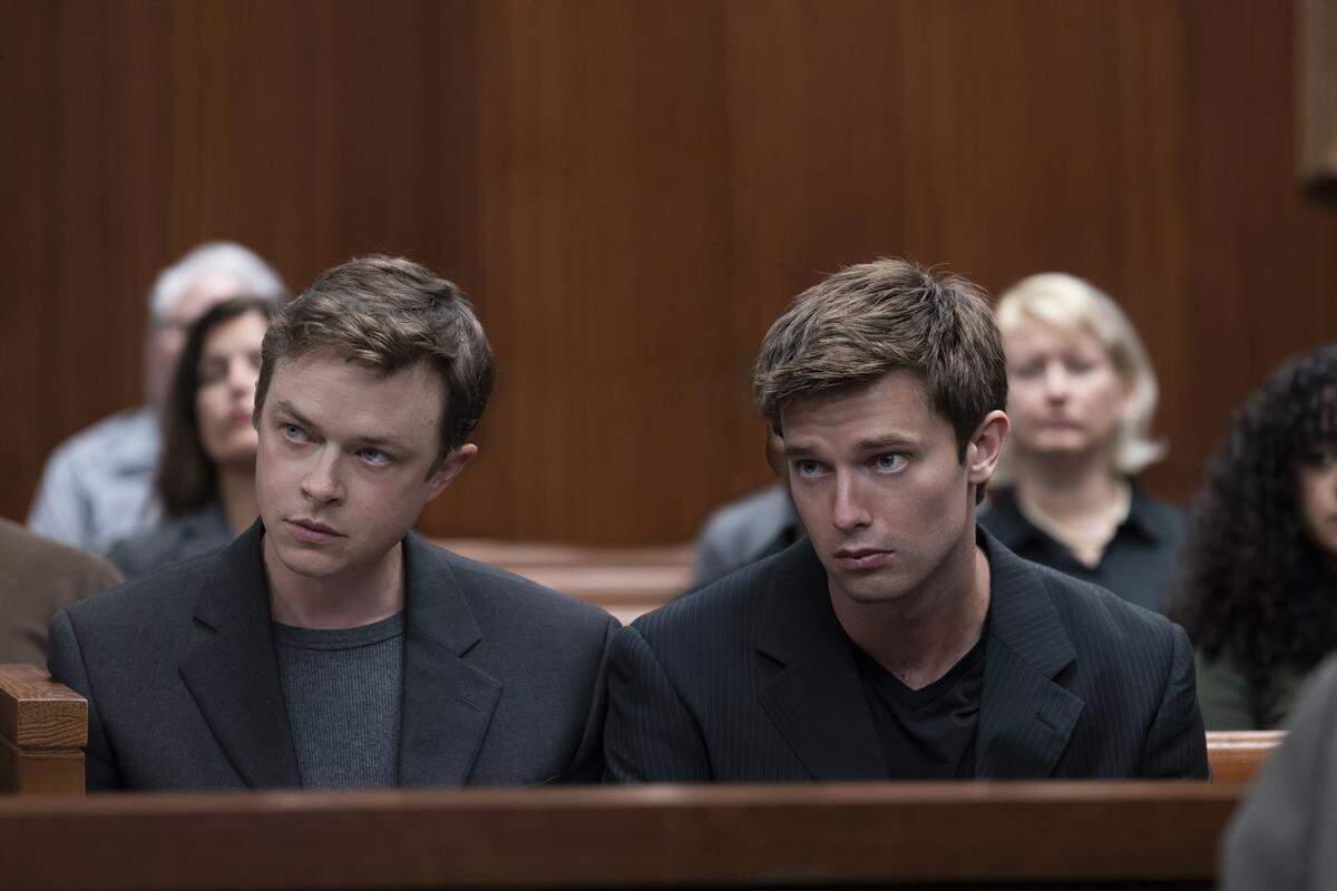 Dane DeHaan as Clayton Peterson and Patrick Schwarzenegger as Todd Peterson in the HBO Max series “The Staircase.”