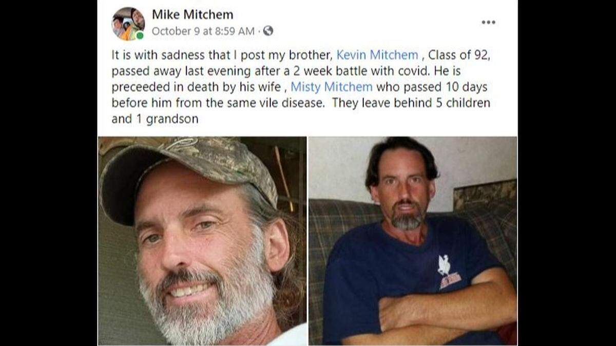 Hombre del norte de Virginia murió dos semanas después de que el COVID-19 cobrara la vida de su esposa, según la familia.
