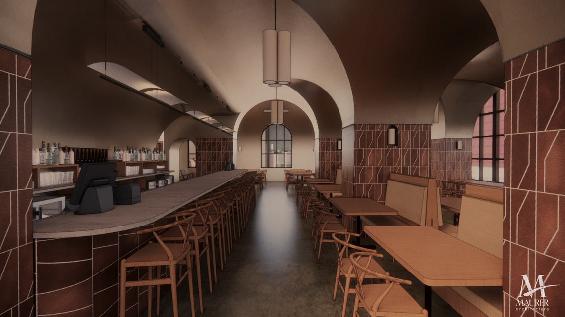 There will be a 12-seat bar in the large 4,000 square foot side of the upcoming Boatman Spirits Company in Seaboard Station.