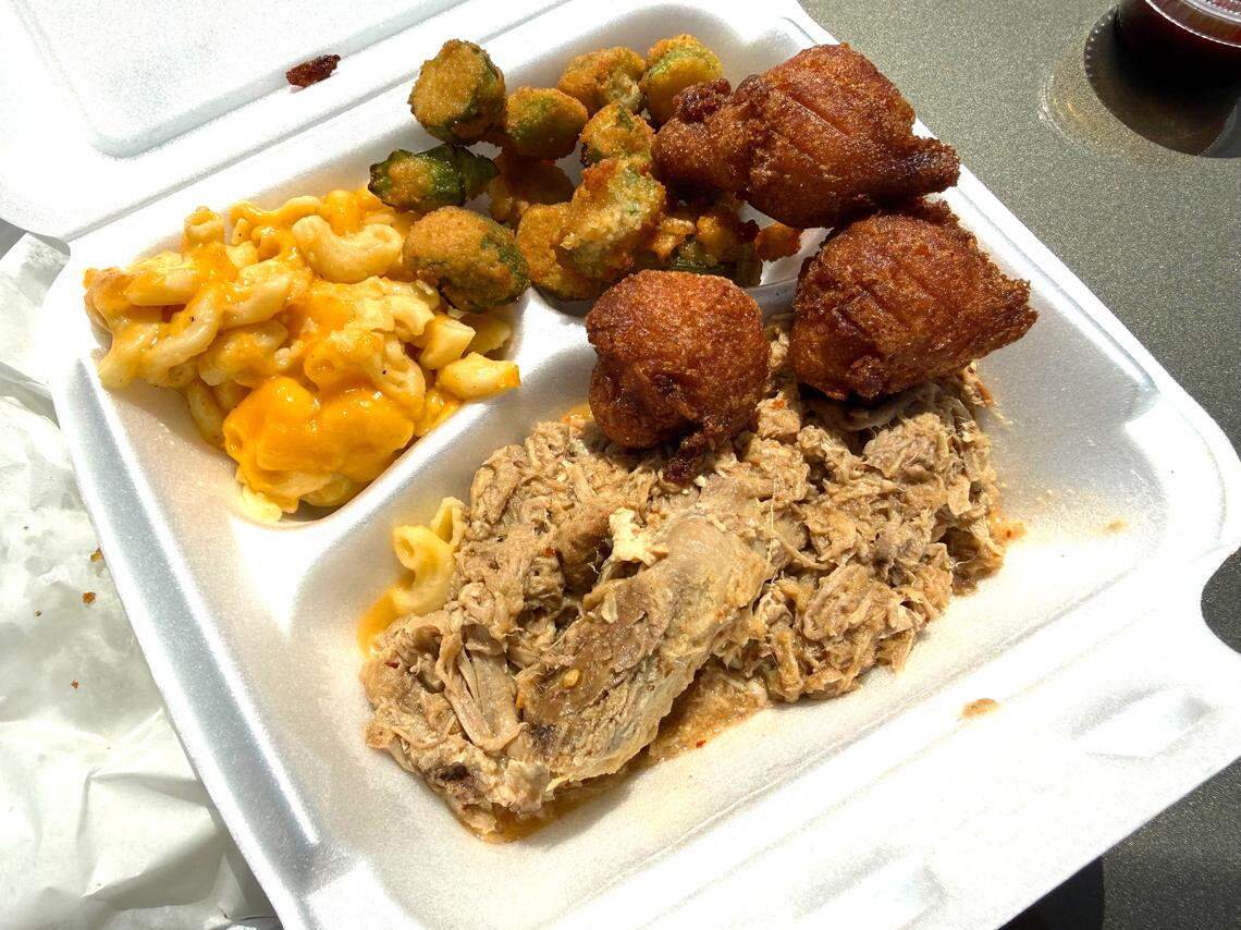 A pork barbecue plate at Durham’s Backyard Barbecue Pit. The restaurant opened in 2007 and could close in April.