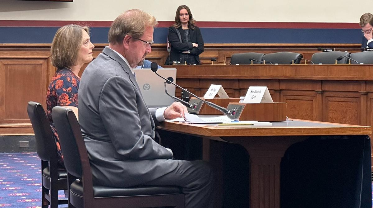 Rep. Chuck Edwards, a Republican from Flat Rock, testifies before the House Committee on Transportation and Infrastructure, about FEMA’s response to Hurricane Helene.