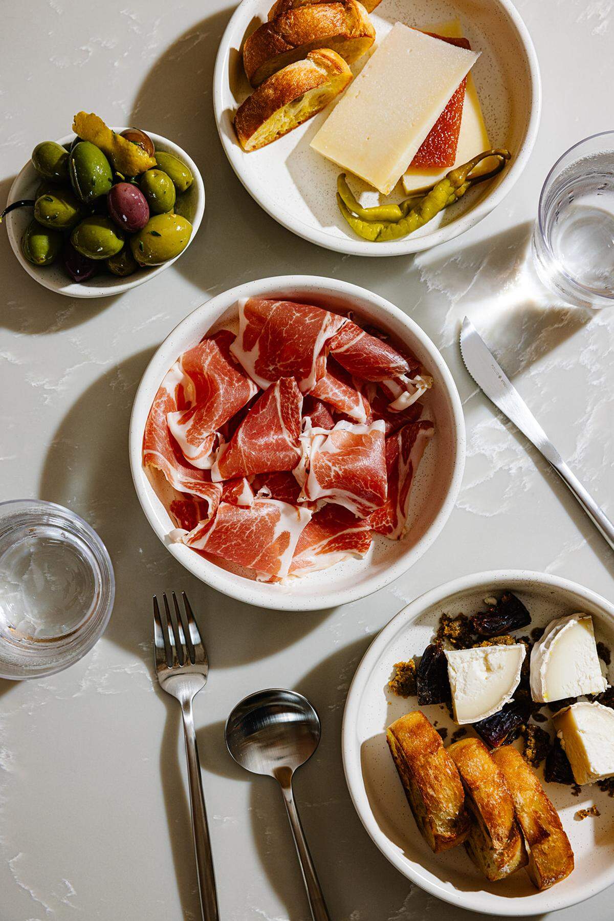 Among the classic tapas on the Proximo menu is a plate of jamon iberico, the famous Spanish ham.