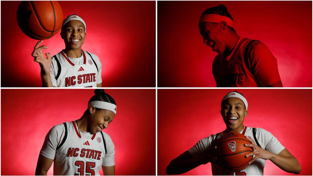 N.C. State’s Zoe Brooks poses for portraits on Tuesday, Jan. 28, 2025, at Reynolds Coliseum in Raleigh, N.C.